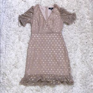 Champagne and Gold Polka Dot Dress
